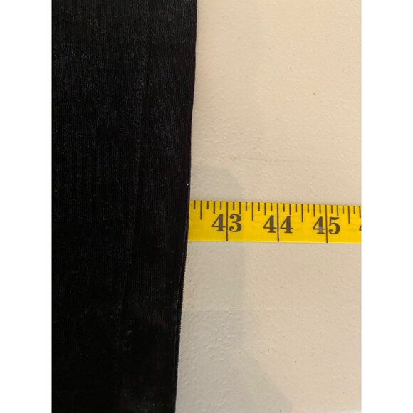 Black Velvet Wide-Leg Pants Elastic Waist Comfortable Fit XL - Picture 4 of 7